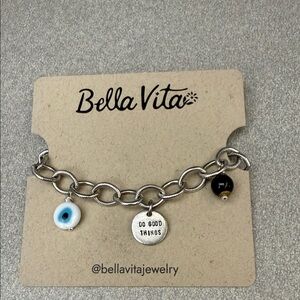 Bella Vita Silver Chain Bracelet with Charms